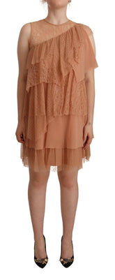 Liu Jo Pink Lace Sleeveless Mini Shift Layered Dress -   -  Liu Jo.